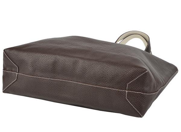 Best Hermes Reversible Leather Handbag Dark Coffee/Grey 519020